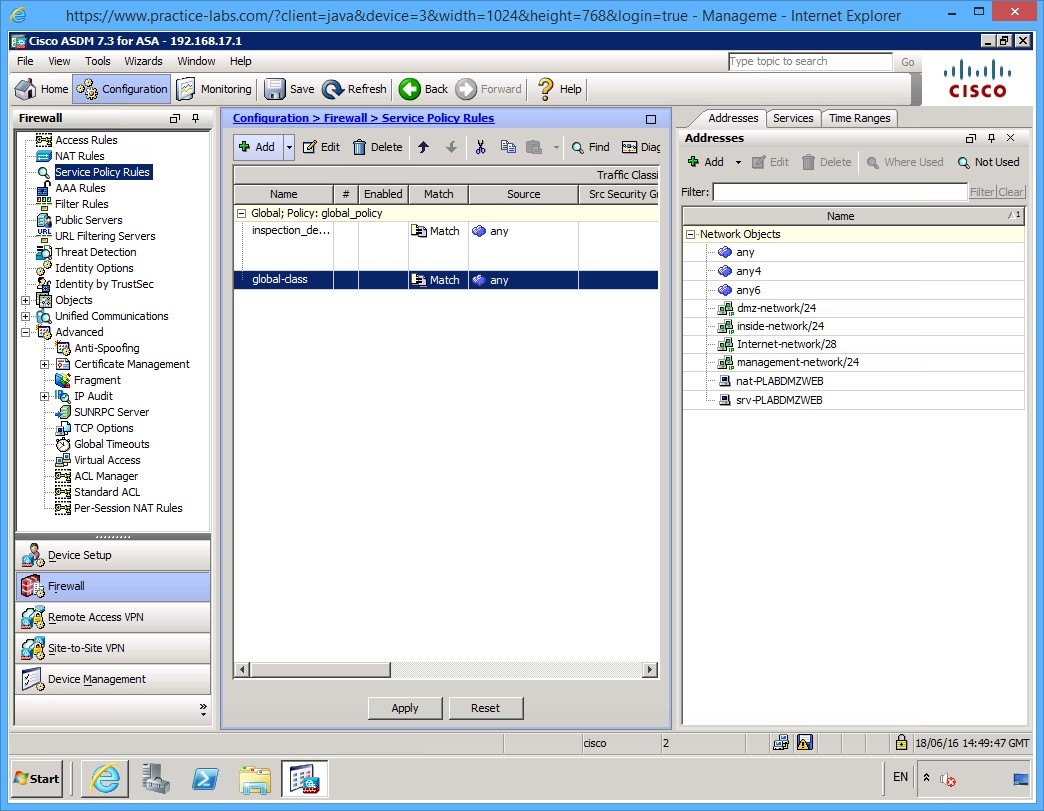Practice Labs screenshot.